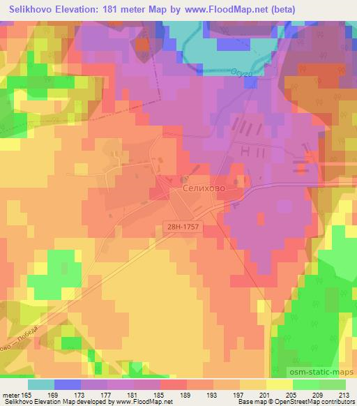 Selikhovo,Russia Elevation Map