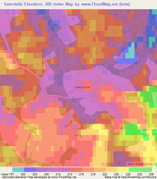 Samotelki,Russia Elevation Map