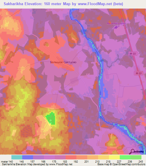 Sakharikha,Russia Elevation Map