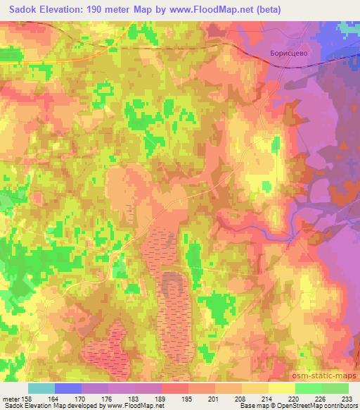 Sadok,Russia Elevation Map