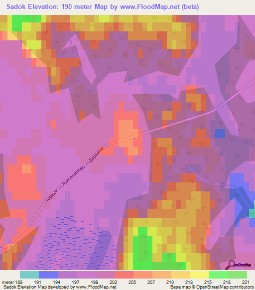 Sadok,Russia Elevation Map