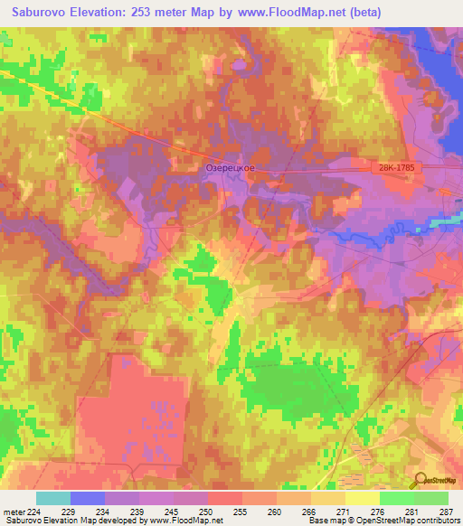 Saburovo,Russia Elevation Map