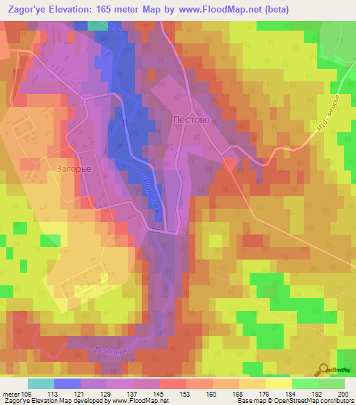 Zagor'ye,Russia Elevation Map
