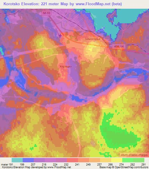 Korotsko,Russia Elevation Map