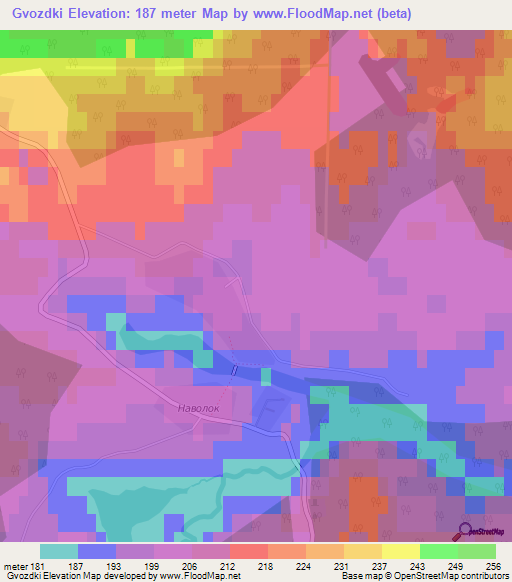 Gvozdki,Russia Elevation Map