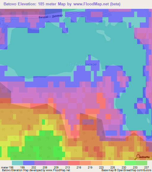 Batovo,Russia Elevation Map