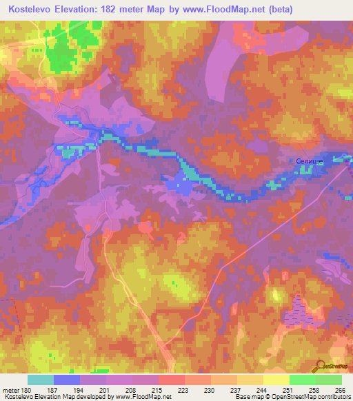 Kostelevo,Russia Elevation Map