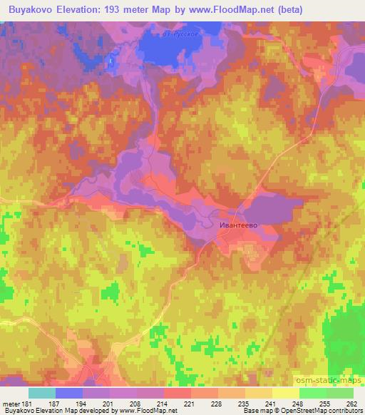 Buyakovo,Russia Elevation Map