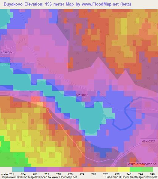 Buyakovo,Russia Elevation Map