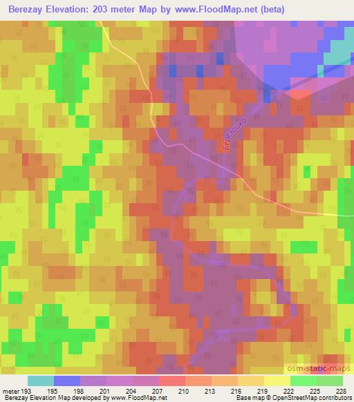 Berezay,Russia Elevation Map