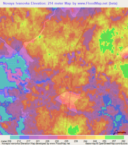 Novaya Ivanovka,Russia Elevation Map