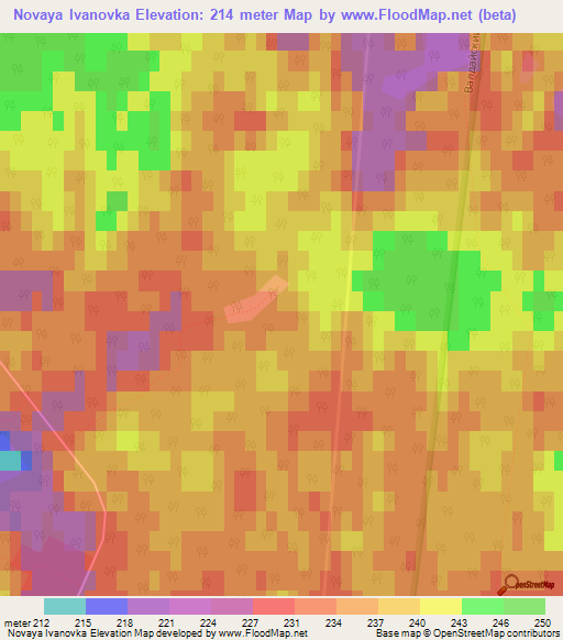 Novaya Ivanovka,Russia Elevation Map