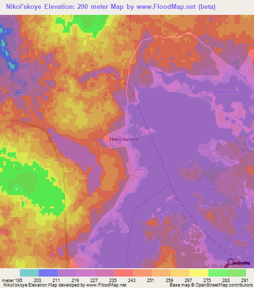 Nikol'skoye,Russia Elevation Map