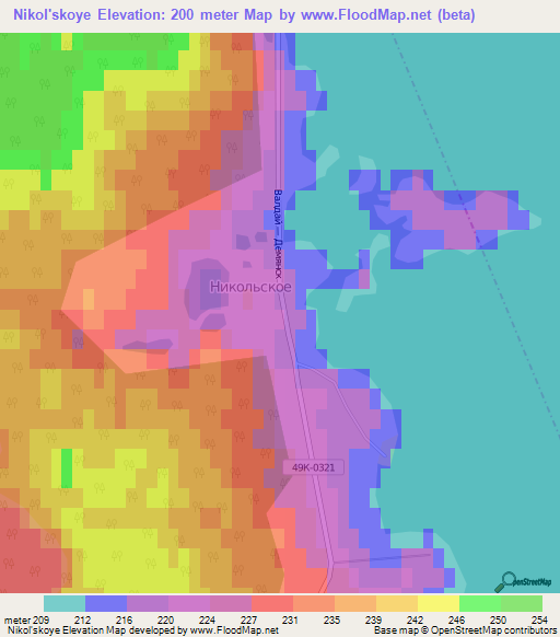 Nikol'skoye,Russia Elevation Map