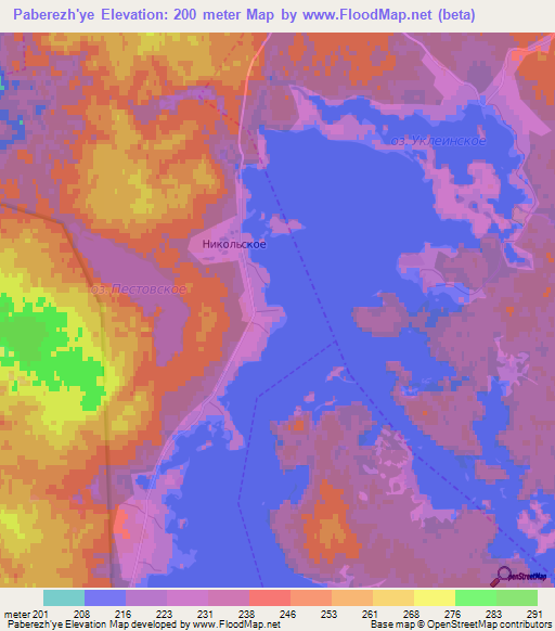 Paberezh'ye,Russia Elevation Map