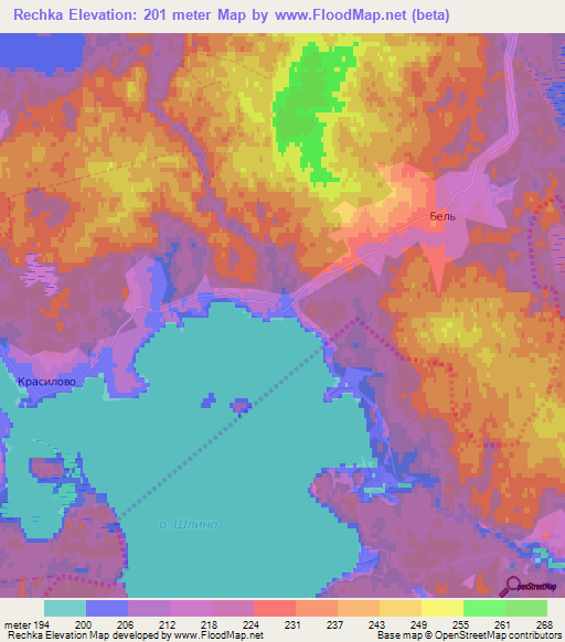 Rechka,Russia Elevation Map