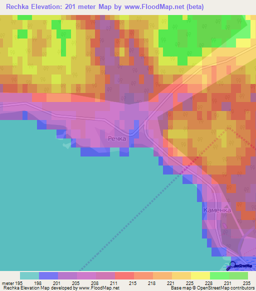 Rechka,Russia Elevation Map