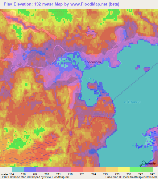 Plav,Russia Elevation Map