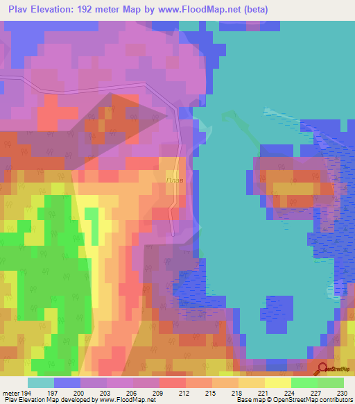 Plav,Russia Elevation Map