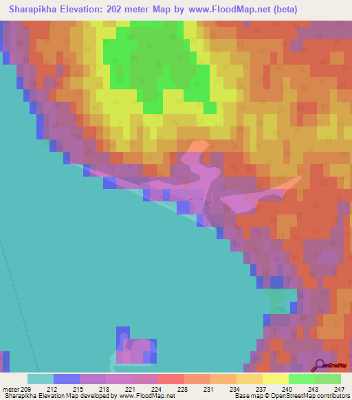 Sharapikha,Russia Elevation Map