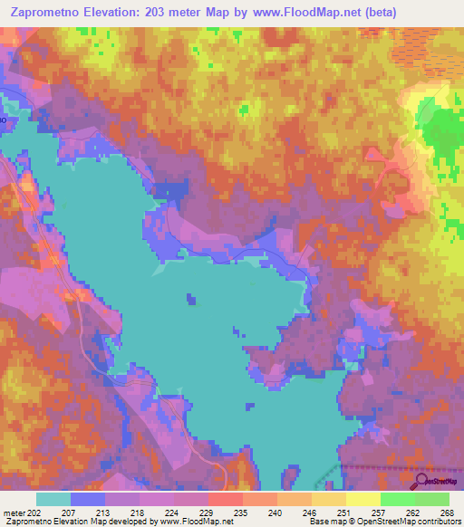 Zaprometno,Russia Elevation Map