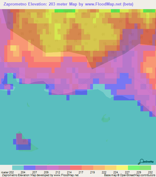 Zaprometno,Russia Elevation Map