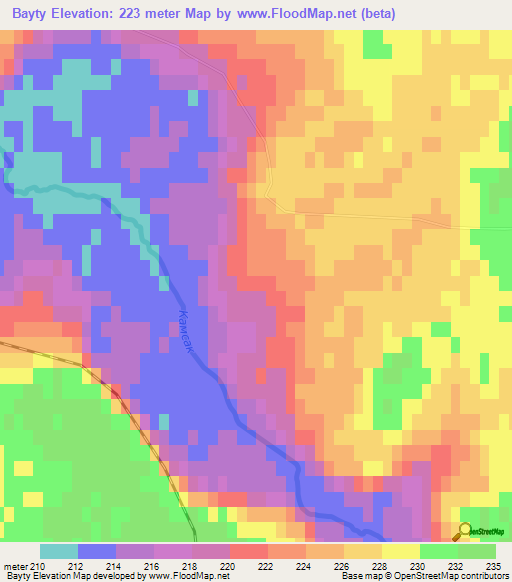 Bayty,Russia Elevation Map