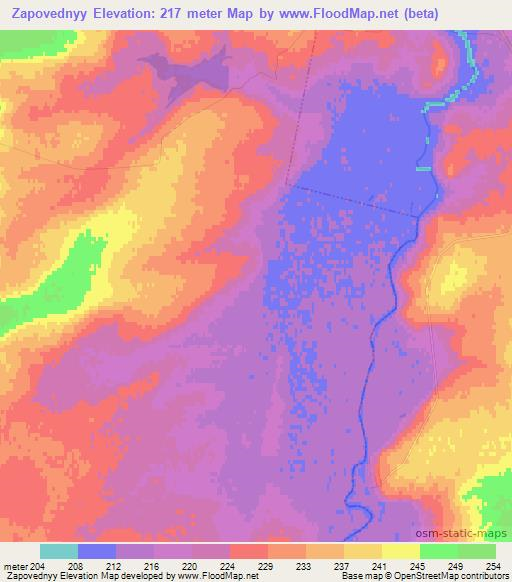 Zapovednyy,Russia Elevation Map