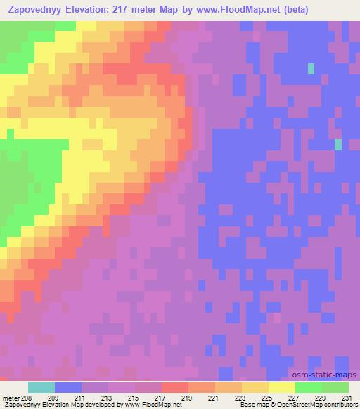 Zapovednyy,Russia Elevation Map