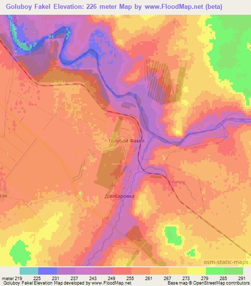 Goluboy Fakel,Russia Elevation Map