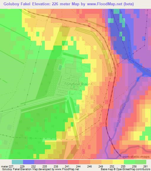 Goluboy Fakel,Russia Elevation Map