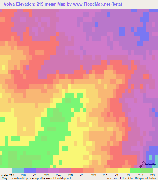 Volya,Russia Elevation Map