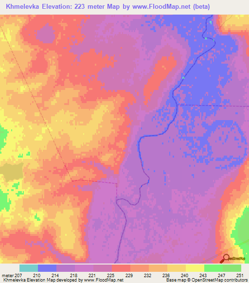 Khmelevka,Russia Elevation Map