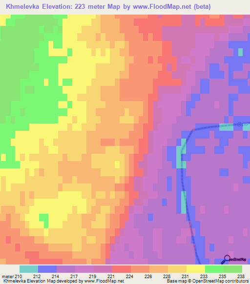 Khmelevka,Russia Elevation Map