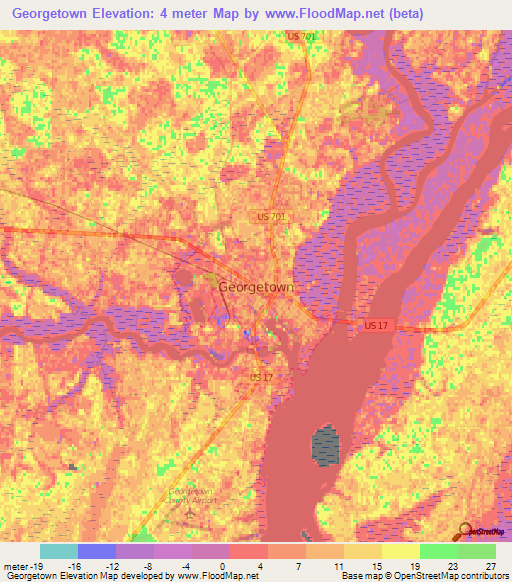 Georgetown,US Elevation Map