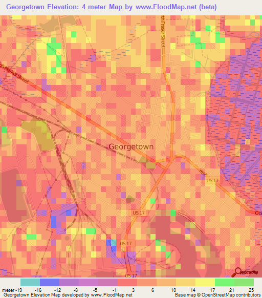 Georgetown,US Elevation Map