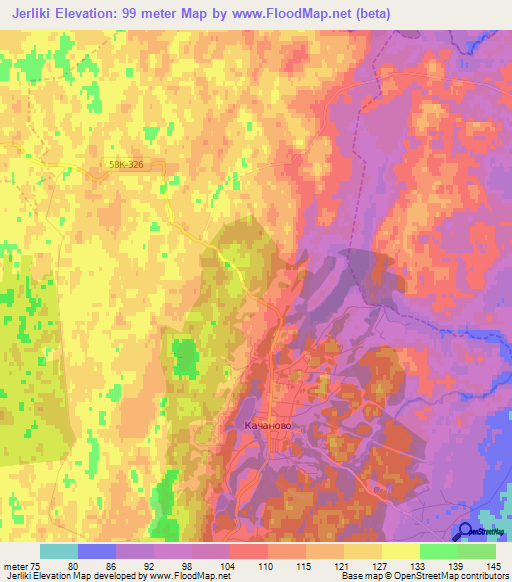 Jerliki,Russia Elevation Map