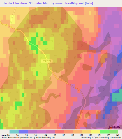 Jerliki,Russia Elevation Map