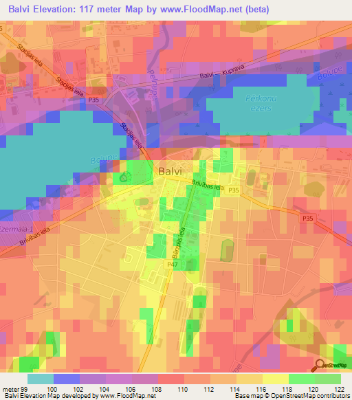 Balvi,Latvia Elevation Map