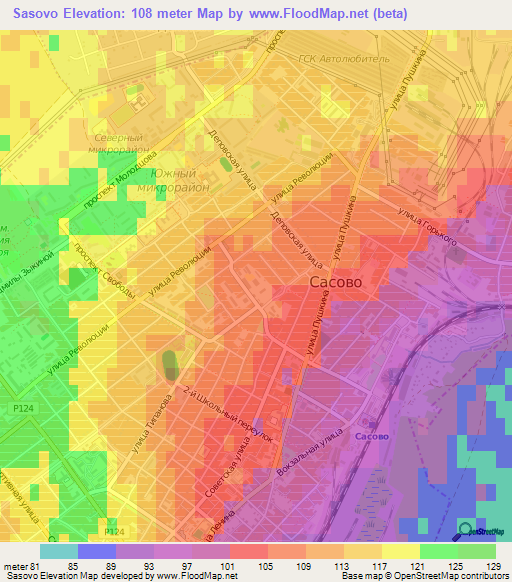 Sasovo,Russia Elevation Map