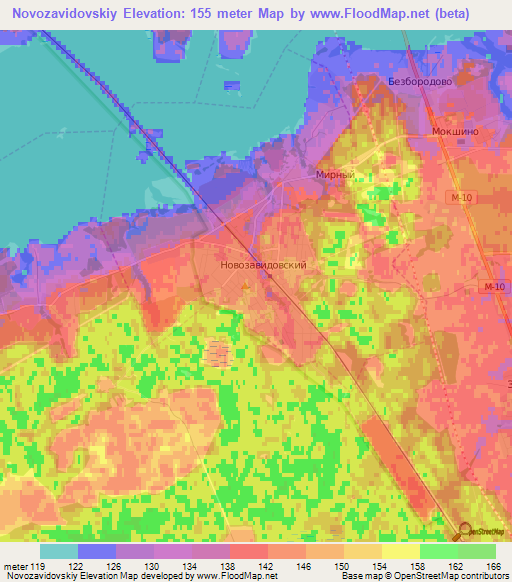 Novozavidovskiy,Russia Elevation Map