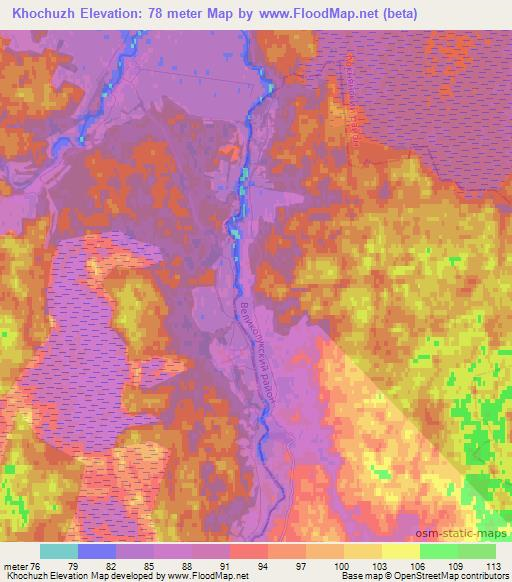 Khochuzh,Russia Elevation Map