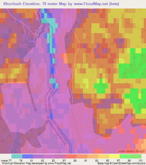 Khochuzh,Russia Elevation Map