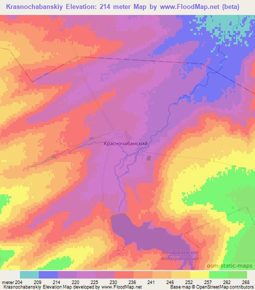 Krasnochabanskiy,Russia Elevation Map