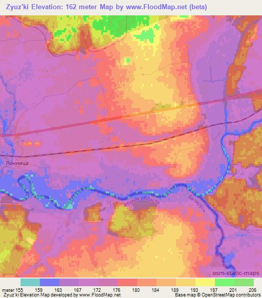 Zyuz'ki,Russia Elevation Map