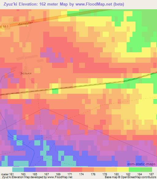 Zyuz'ki,Russia Elevation Map