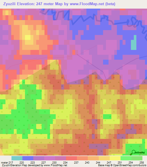 Zyuzili,Russia Elevation Map