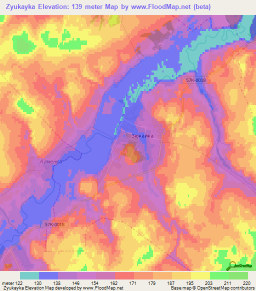 Zyukayka,Russia Elevation Map