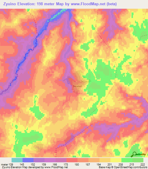 Zyuino,Russia Elevation Map