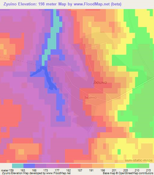 Zyuino,Russia Elevation Map